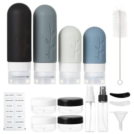 18pack Travel Bottles for Toiletries,TSA Approved Silicone Travel Containers for Toiletries,Leak Pro…
